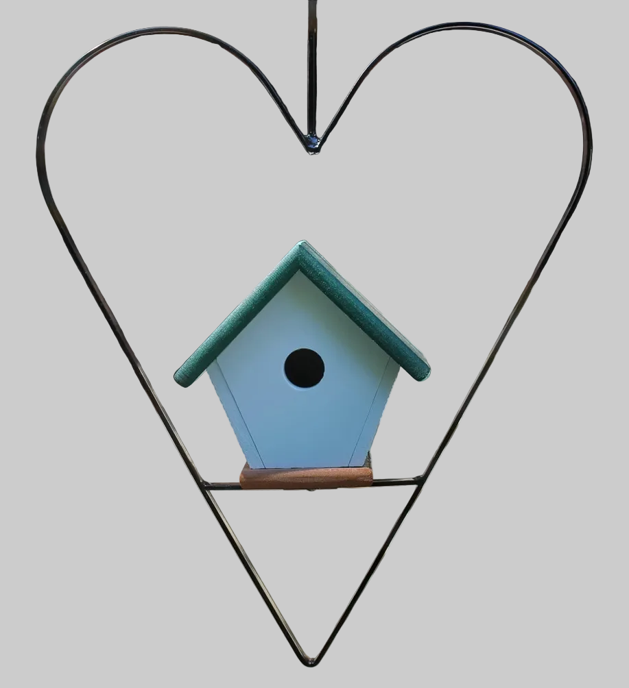 Poly Green Heart Birdhouse