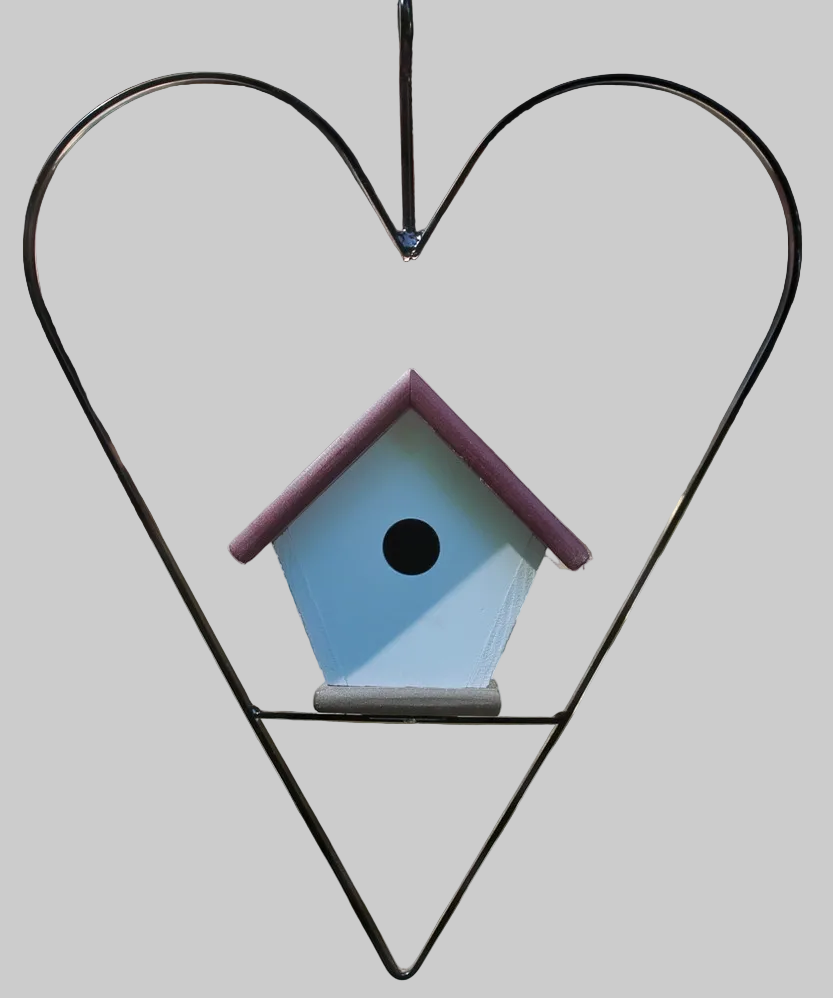 Poly Burgundy Heart Birdhouse