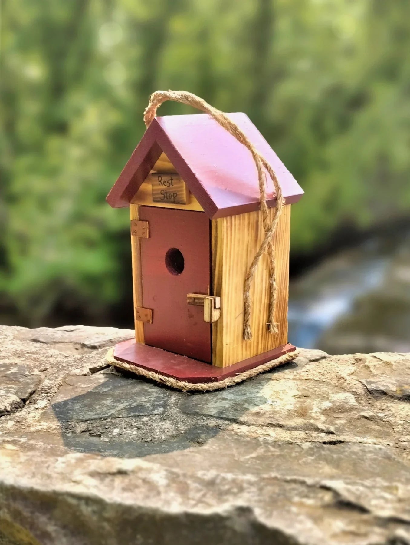 Single Outhouse Birdhouse - Red