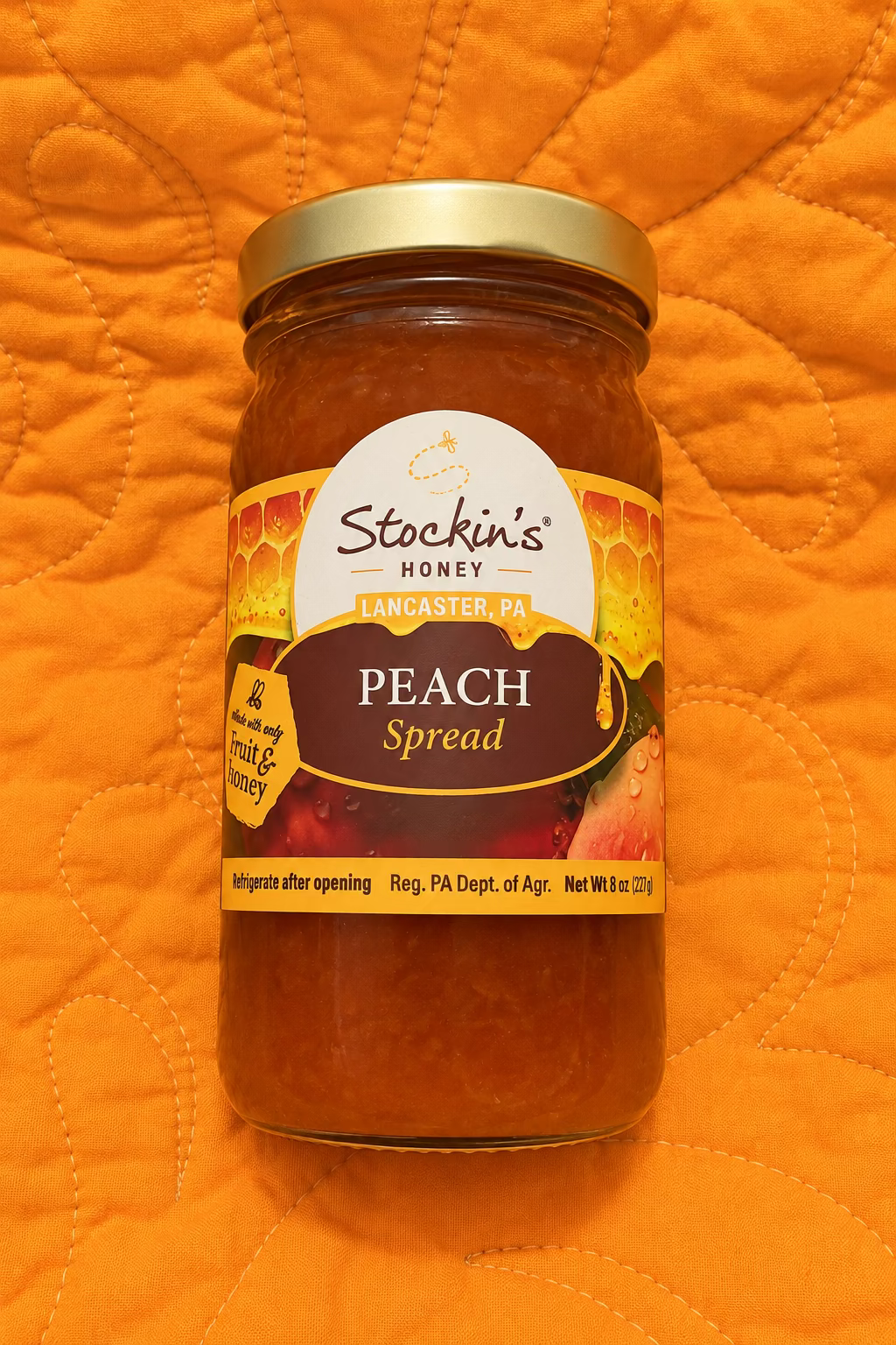 Stockin's Peach Honey Spread